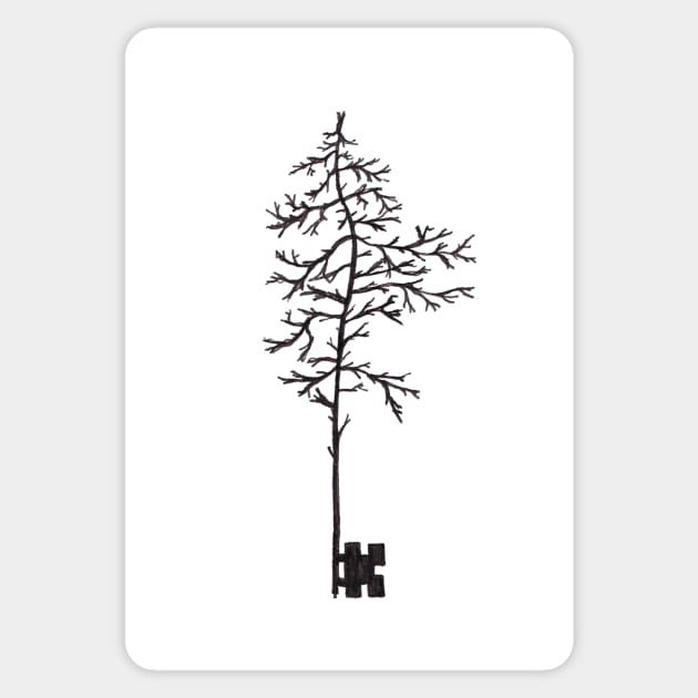 Tree Key Sticker by marissafv